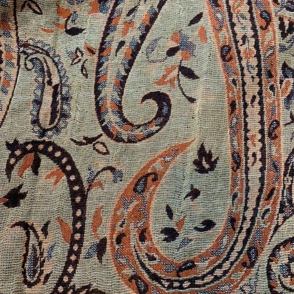 Pashmina with Fringes. Paisley. Multicolor